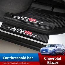 

For Chevrolet Blazer 2020 Threshold Carbon Fiber Ieather Car Welcome Pedal Interior Protection Of Trunk Guards Accessories