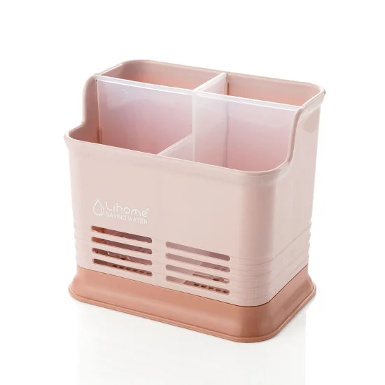 Розовый Kitchen Storage Rack Chopstick Spoon Fork Tableware Organize Holder Large Hollow Draining Rack Best Price ZP7261703 - Цвет: Розовый