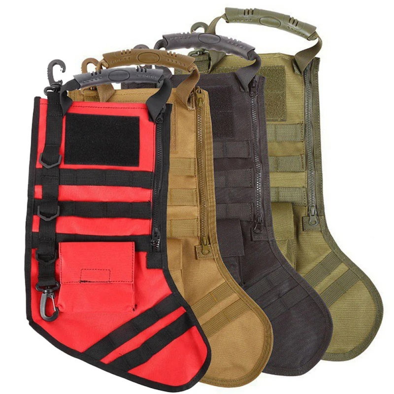 Black Tactical Military Molle Christmas Stocking Sock Hanging Storage Bag Pouch