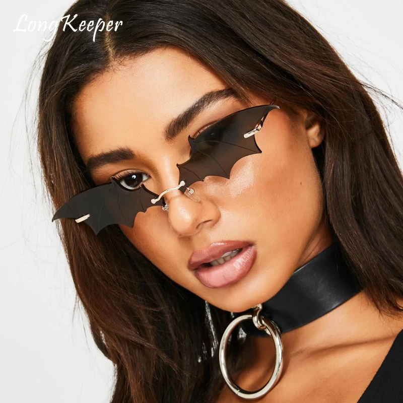 

Rimless Vintage Sunglasses Women Luxury Brand Trending Sun Glasses Men Retro Wing Shape Eyeglasses 2020 Cool Glasses UV400
