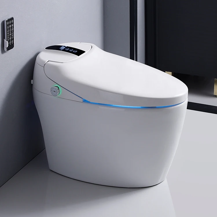 Luxury S-trap Intelligent Floor Mounted WC Remote Controlled Smart Bidet Toilet RS033A