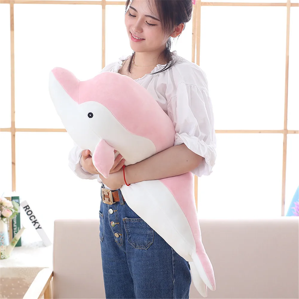 

Long Pigskin New Style down Cotton Dolphin Doll Pillow Children Pacify Doll Whale Stuffed Toy Factory Price