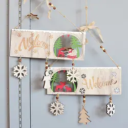Добро пожаловать, вывески, деревянные поделки, Веселый Рождественский Декор, подвесная доска, украшение для дома, двери, окна, украшение на