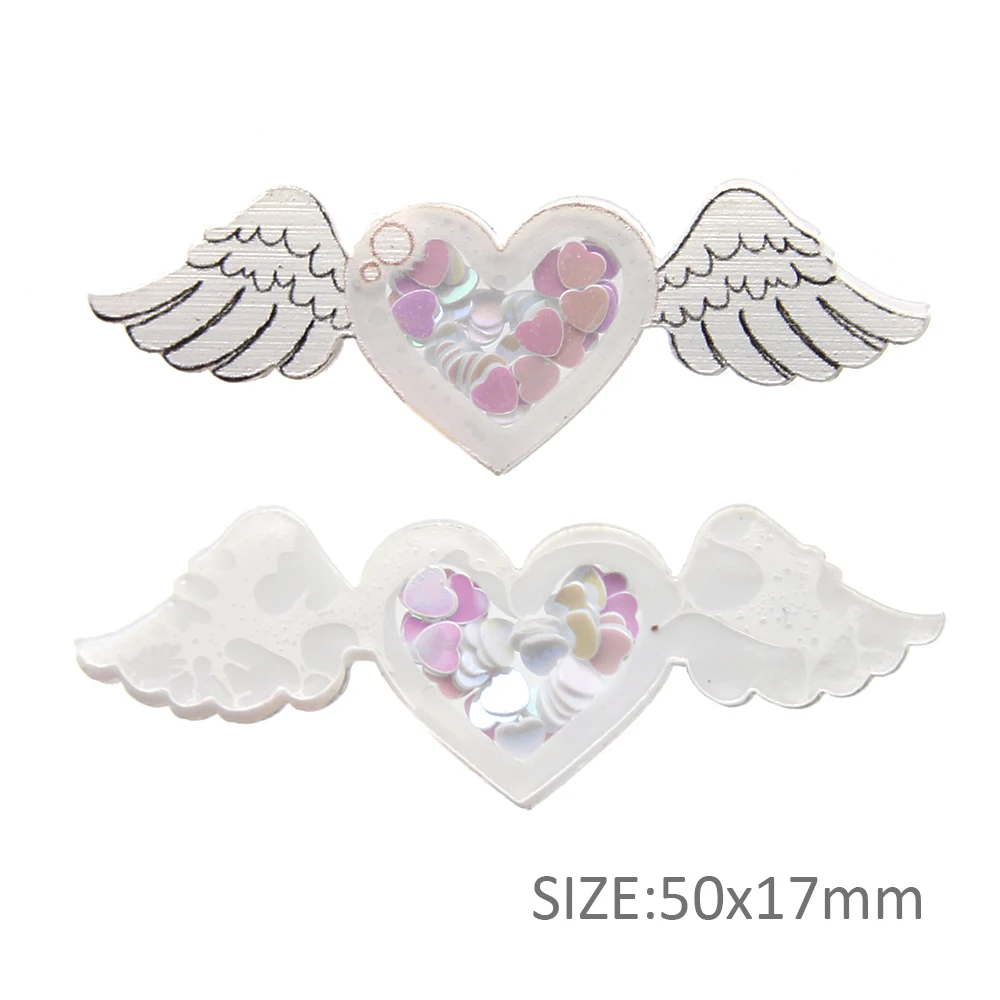 Halloween Snow Pumpkin Leaf Shakers Transparent Acrylic with Sequins DIY Make Hair Bows Phone Decoration,5Yc8229