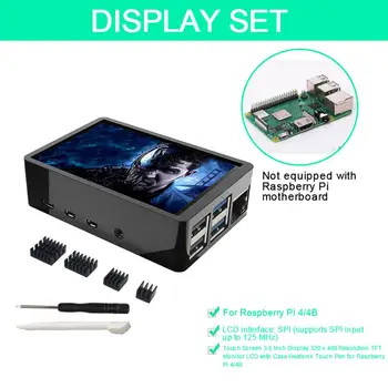 

for Raspberry Pi 4/4B Touch Screen 3.5 Inch Display 320 x 480 Resolution TFT Monitor LCD with Case Heatsink Touch Pen T-4BABS02