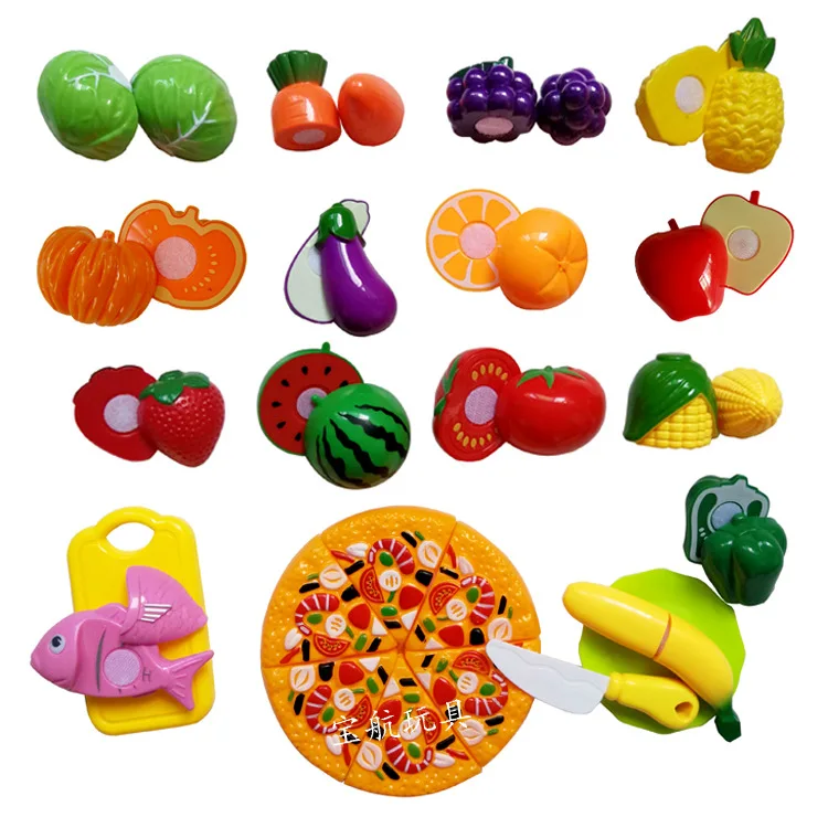

Play House GIRL'S Kitchen Toy 24 Pieces Fruit & Vegetable Slicer Toy Set Amazon Cross Border Foreign Trade