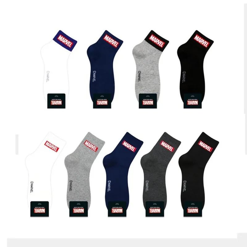 

Pure colors letter print socks Marvel spring autumn men cotton sock absorb sweat comfort breathable casual sporting calcetines