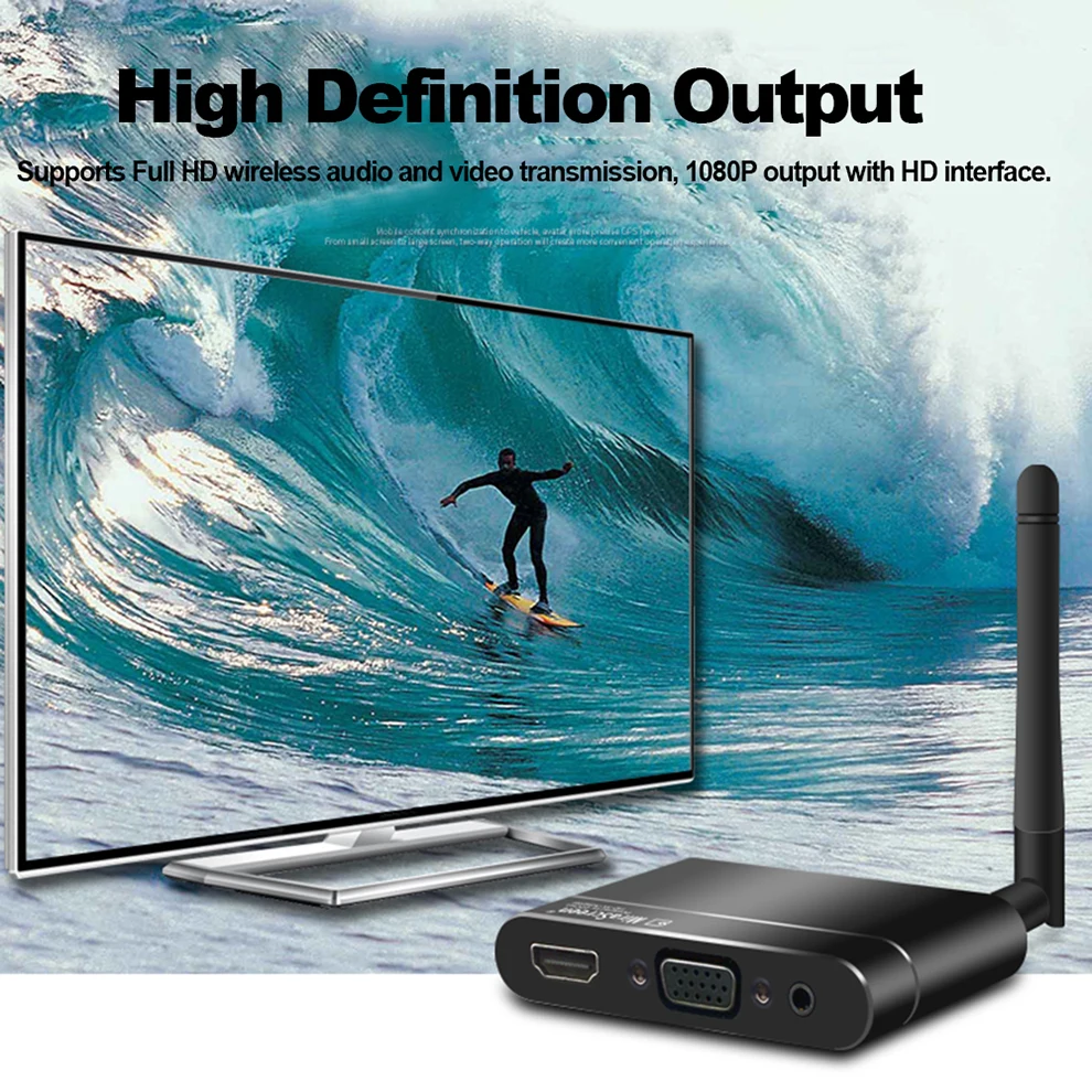 Для домашнего использования MiraScreen X6W Беспроводной Full 1080P дисплей донгл приемник WiFi зеркальная коробка HD VGA Miracast Airplay DLNA медиа ТВ-карта