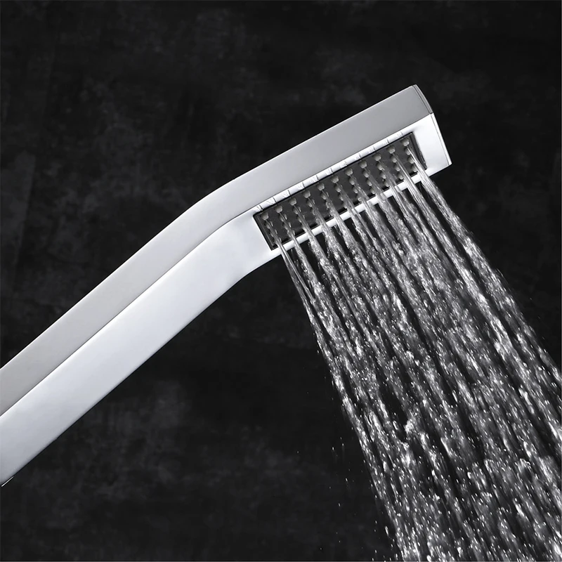 

Bathroom Rain Hand Shower Head Partial Bent Brass Chrome Finished Rainfall Showers Wall Mounted Water Saving Hand Hold Shower
