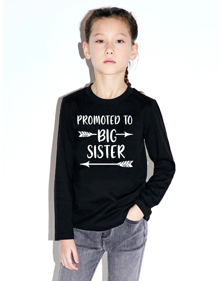 

Promoted To Big Sister Kid's T Shirt Boys Girls Autumn Long Sleeve Funny Graphic Printed Kawaii Top Tee Shirt Children Tshirt
