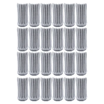 

24pcs Round Bottom Elastic Home Decor Knitted Chair Leg Socks Furniture Cover Caps Floor Protector Thicken Non Slip Double-layer