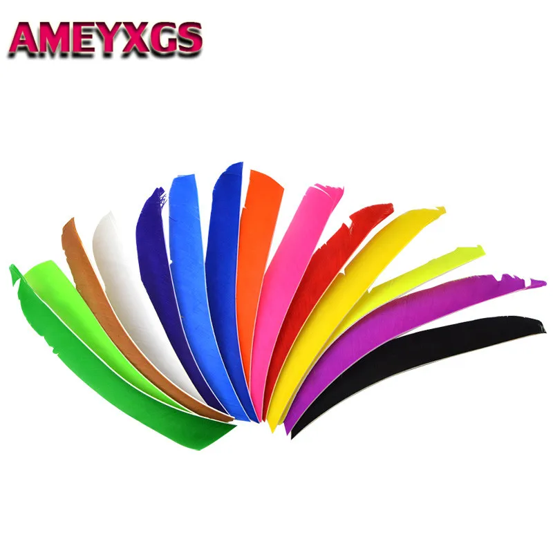 

50pcs Full length Real Turkey Feather Arrow Fletches Archery Bow DIY Left Wings Arrow DIY Tools For Hunting Shooting Accessories