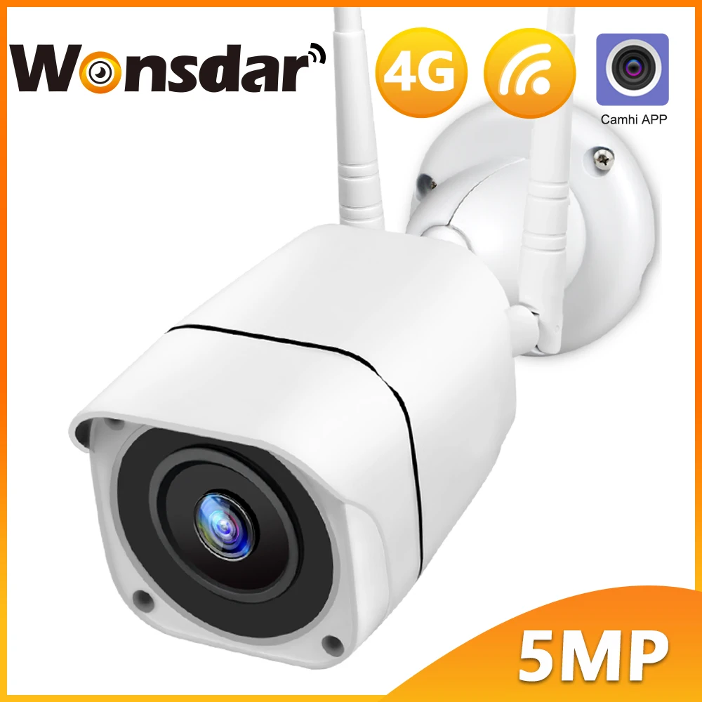 IP-камера Wonsdar 5 Мп HD 4G с 3G SIM-картой наружная в металлическом корпусе Wi-Fi
