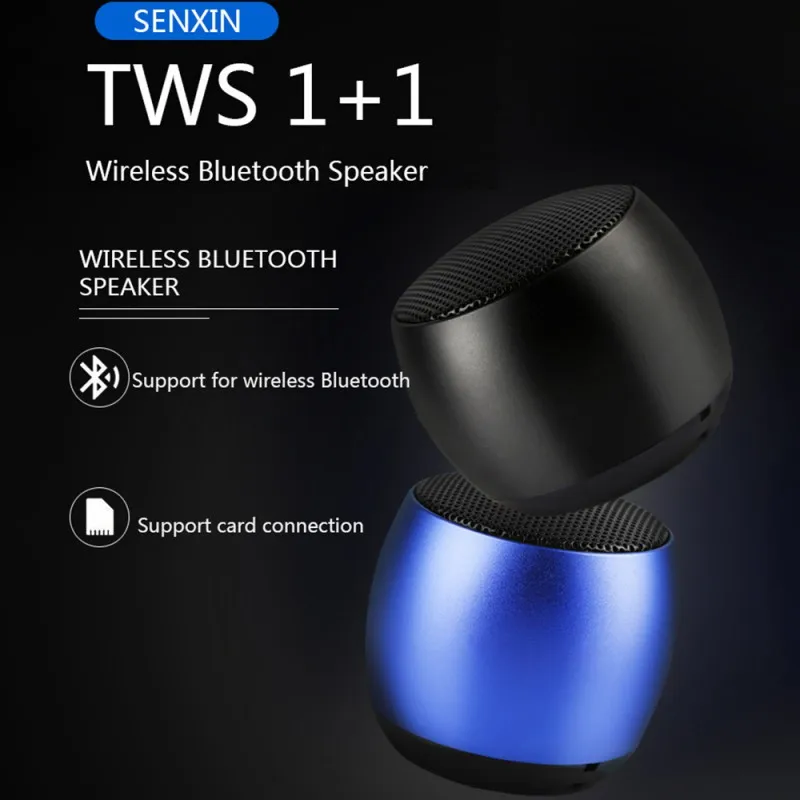 Ультра портативный TWS Bluetooth динамик металлический открытый беспроводной звуковой ящик с микрофоном