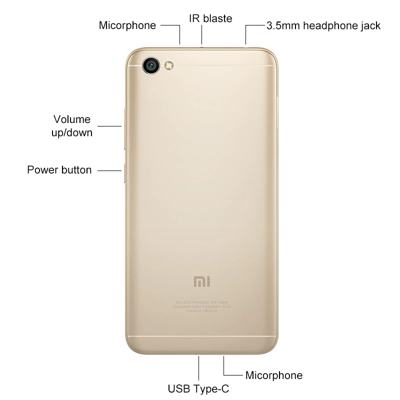 Мобильный телефон Xiaomi Redmi Note 5A глобальная версия 2 ГБ 16 четырёхъядерный процессор