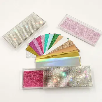 

NEW Glitter Diamond Lash Cases 50pcs/lot For 3d Mink Eyelashes Eyelash Packaging Mink Eyelashes empty