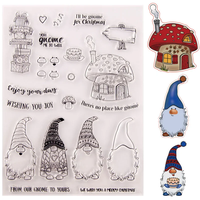 

Santa Mushroom Room Transparent Clear Silicone Stamp Seal DIY Scrapbook Rubber Stamping Coloring Embossing Diary Decor Reusable