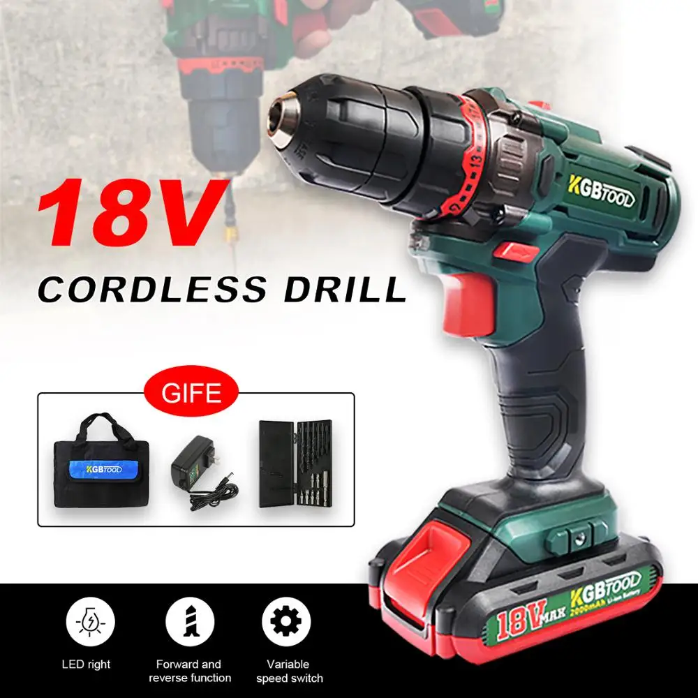 Аккумуляторная дрель компактная 20V MAX 2 Скорость электрическая с 21 + 1 настроек