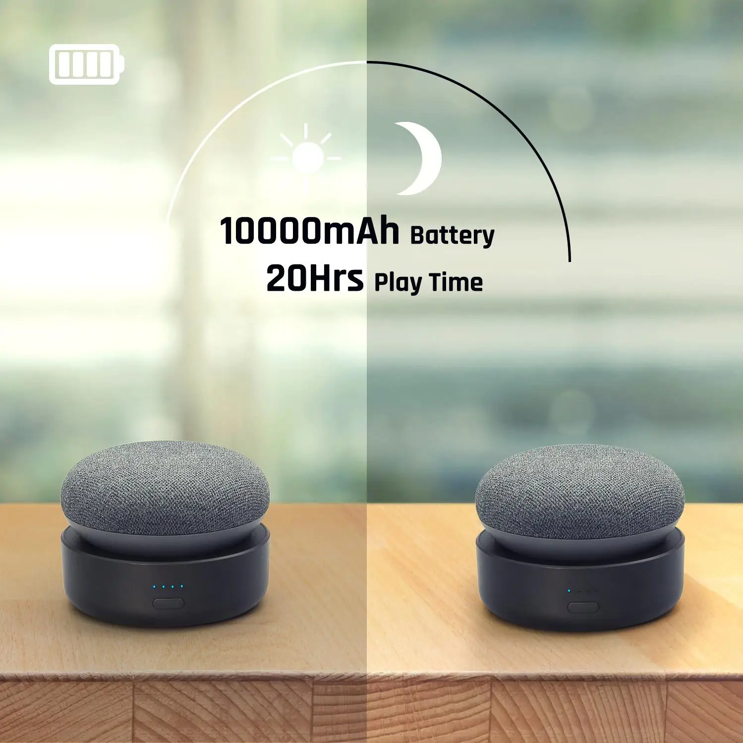 Ggmm N2 Battery Base For Google Nest Mini 2 Stand Mount Holder Voice Assistants Power Bank 10000mah Rechargable Battery Case New Speaker Accessories Aliexpress