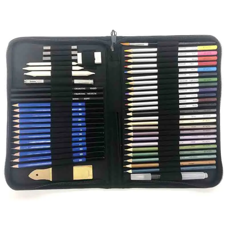 

Sketch Drawing Pencil Set, 51 Sketch Color Pencil Painting Set, Professional Drawing Set, Drawing Tools for Beginners Children A