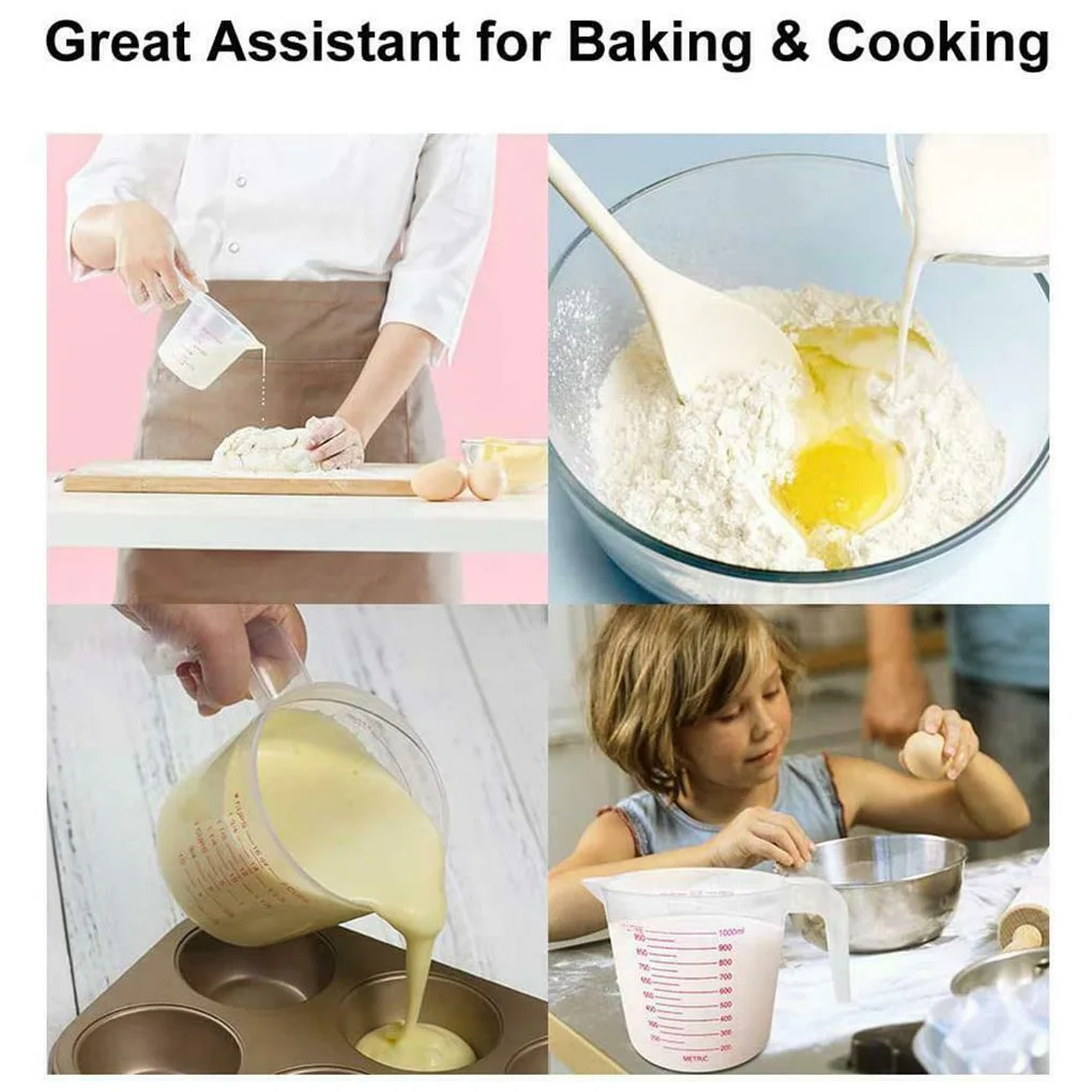 2020 3 Pcs/set Measuring Cups Kitchen Bakery Baking Powder Seasoning Milk Water Transparent Measuring Tool