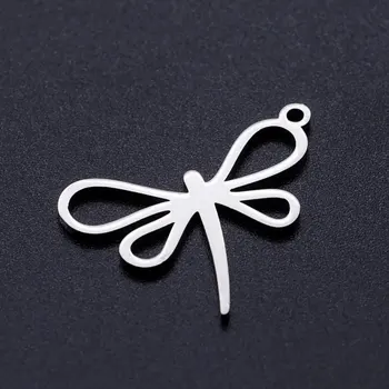 

5pcs/lot Dainty Dragonfly Stainless Steel Jewelry Pendant DIY Charms Wholesale Necklace Making Charm High Polished
