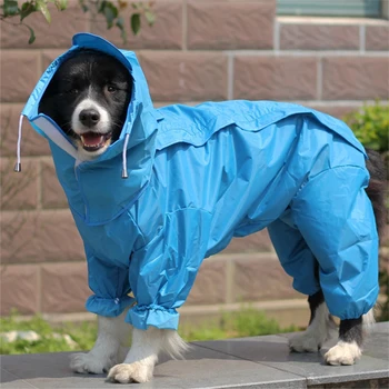 

Dog All-inclusive Raincoat Open-bellied Large, Medium and Small Dog Siamese Four-legged Clothes Pet Dog Reflective Raincoat