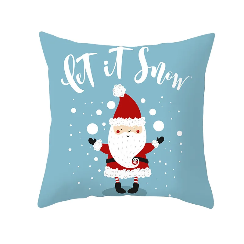 45x45cm Cotton Linen Happy New Year Cover Cushion Pillow Case Merry Christmas Decor for Home Decor Navidad Xmas Gift - Цвет: 10