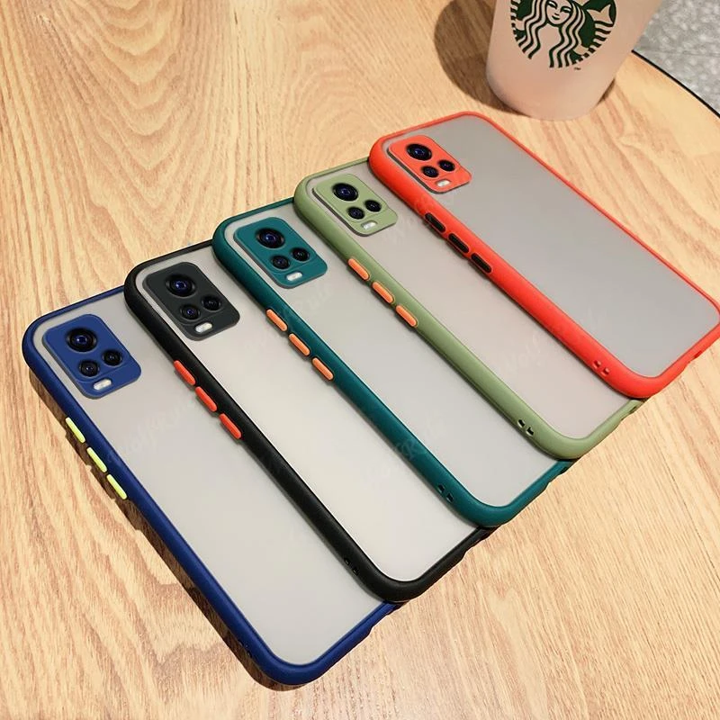 For Cover Vivo Y33s Case For Vivo Y33s Cover Shockproof Bumper Back Colour  Frame Translucent Matte Cover For Vivo Y33s Fundas - Mobile Phone Cases &  Covers - AliExpress