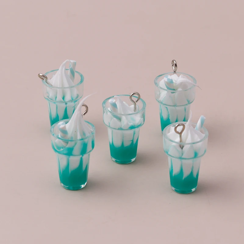 10pcs 26x13mm Cartoon 3D Resin Ice Cream Charms for DIY Making Pendants Necklaces Cute Earrings Handmade Bracelets