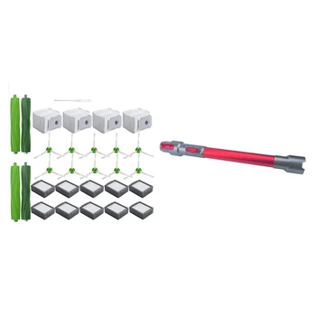 

1 Set for Irobot Roomba Replacement Parts Set & 1Pcs Metal Tube Conductive Tube Extension Pole Long Straight Tube