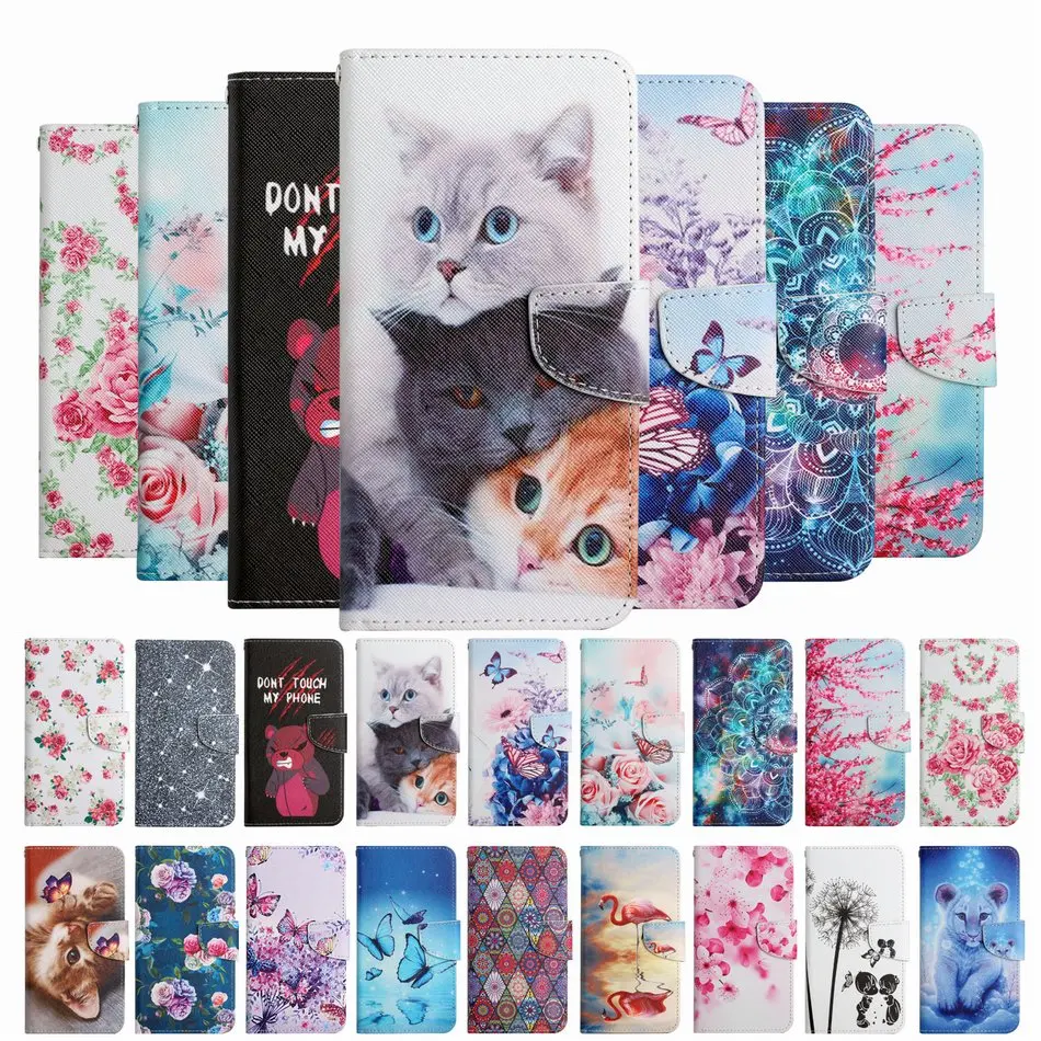 

Cat Wallet Etui Butterfly Phone Cover For Case Samsung Galaxy A02 A02S A03S A12 A22 A32 A42 A52 A72 4G 5G Card Slot Coque D20F