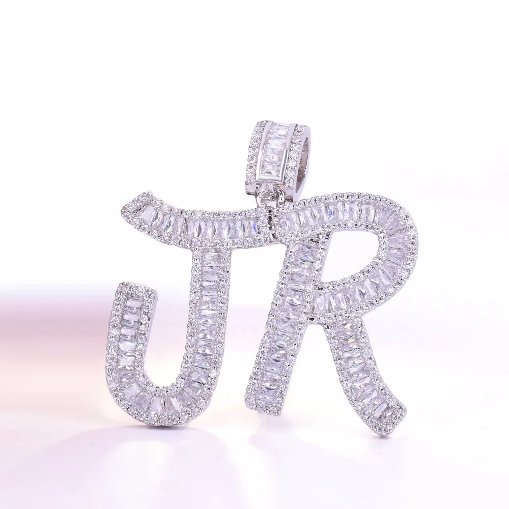 Ожерелье с подвеской в стиле хип-хоп с надписью "багет", на заказ, золотое, серебряное, с цирконием, для мужчин и женщин, ожерелье в стиле хип-хоп, ювелирные изделия