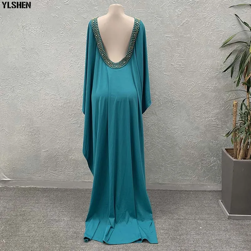 African Dresses for Women Sexy Nail Bead Backless Gown Africa Dress Evening Party Clothes High Quality Robe Femme African Dress 04
