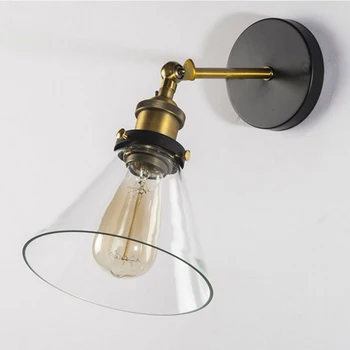 

Adjustable Vintage Wall Lamp Led Clear Glass Wall Lights Retro Wall Sconce Bedroom Living Room Lights Stairs Corridor Aisle E27