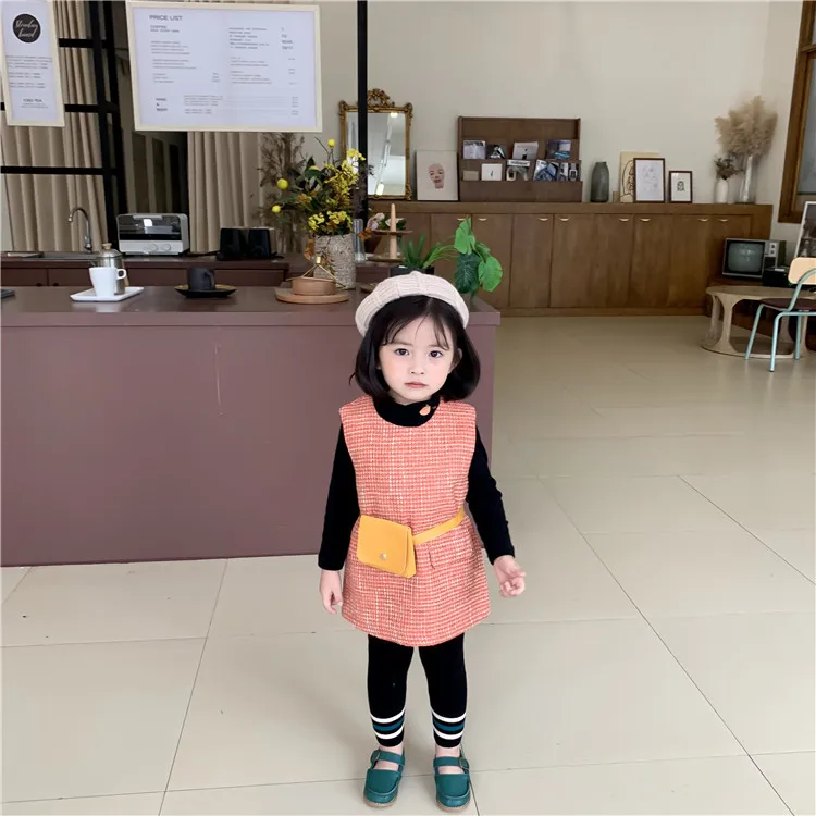 Left Prince Childrenswear Autumn And Winter New Style Girls Foot Mouth Color Stripes Yarn Leggings Children Elastic Waist