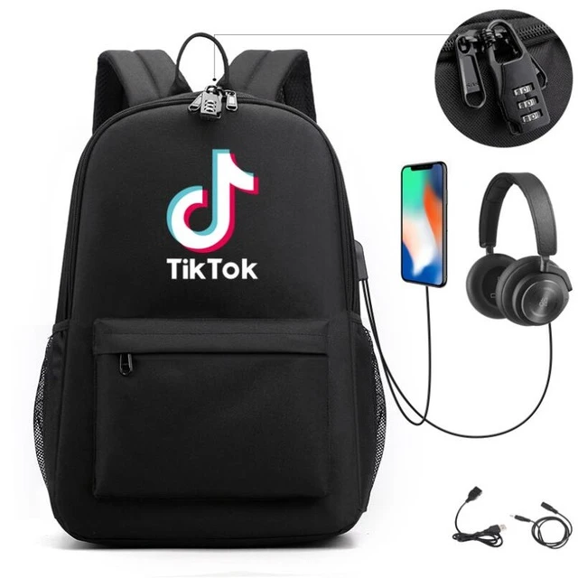 Hot Tik Tok Backpack Boys Girls Schoolbag Travel Backpack Usb Charging