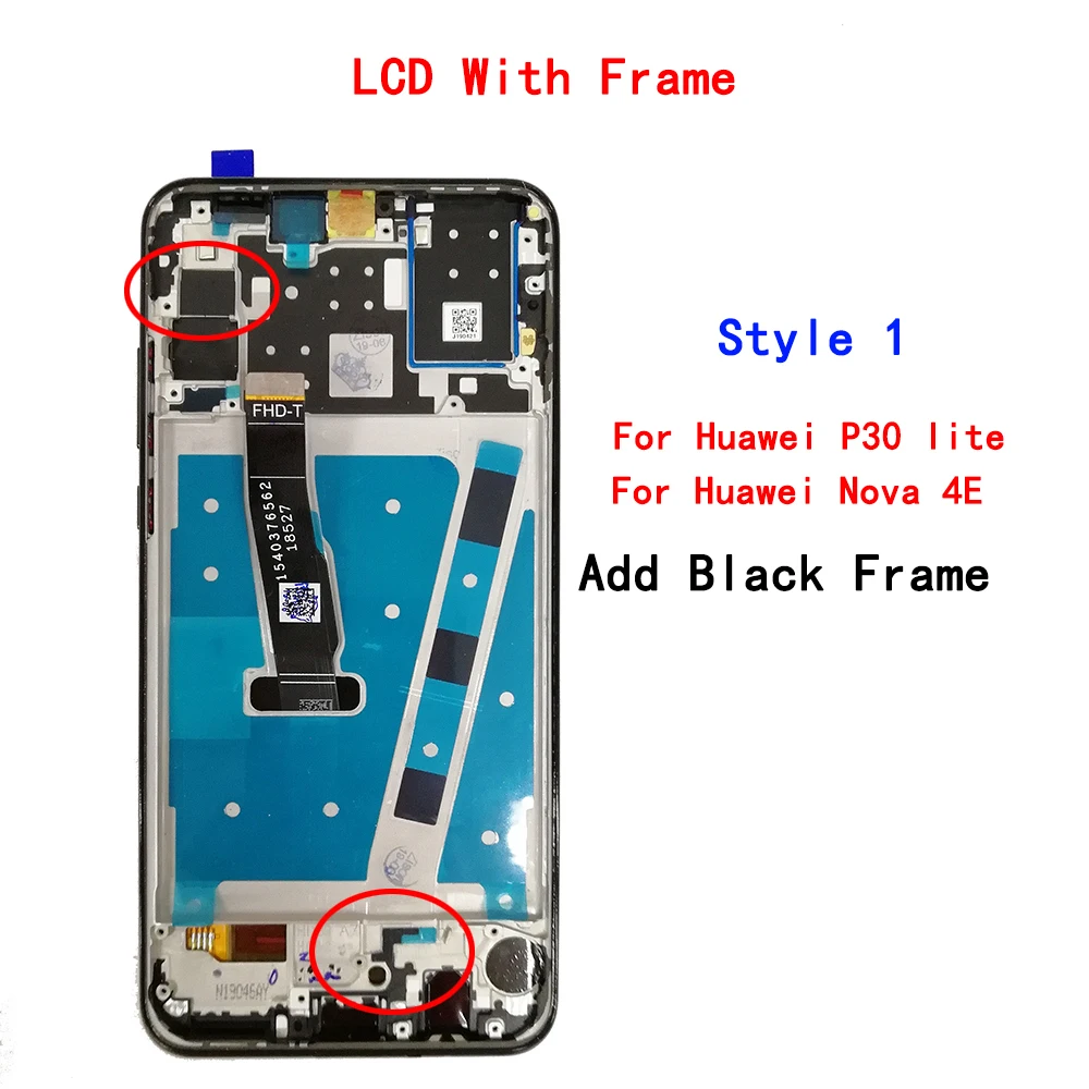lcd add black frame1 Для huawei P30 lite Nova 4E MAR-L01A L21A LX1A LX1M LX2 L21 MEA L22 с рамкой ЖК-дисплей Сенсорная панель экран дигитайзер сборка - Цвет: lcd add black frame1