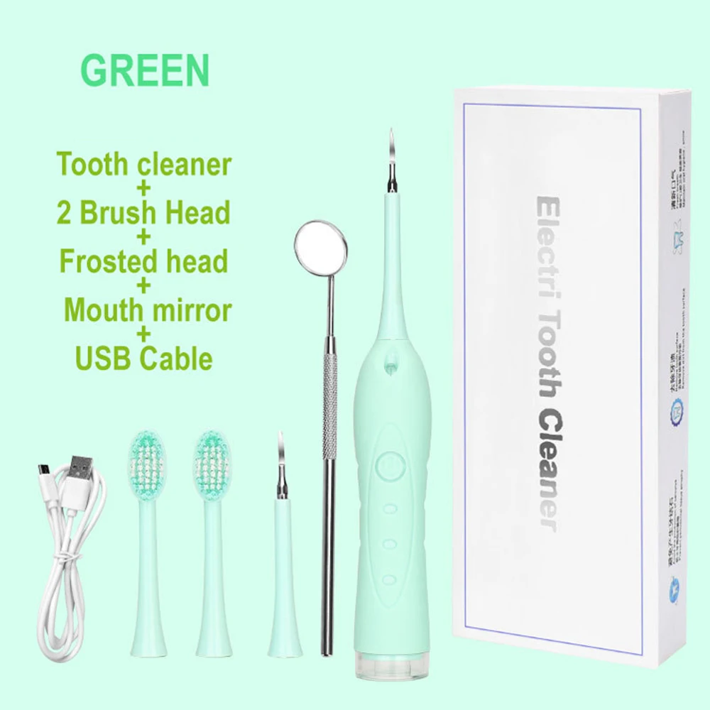 DIDIHOU портативная электрическая звуковая зубная скалер для удаления зубных пятен Новое приспособление для Тартара Стоматологическая гигиена здоровья - Цвет: green3