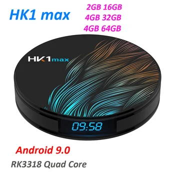 

50pcs TV BOX HK1 MAX Android 9.0 4GB DDR3 32GB 64GB RK3318 Quad core 2.4G/5G Dual Wifi BT 4.1 USB 3.0 4K HD H.265 Media Player