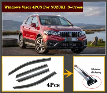 

4pcs Set 2002-2020 OEM For Suzuki S-Cross Stainless steel window Visor Shade Vent Wind Rain Deflector Guards Cover