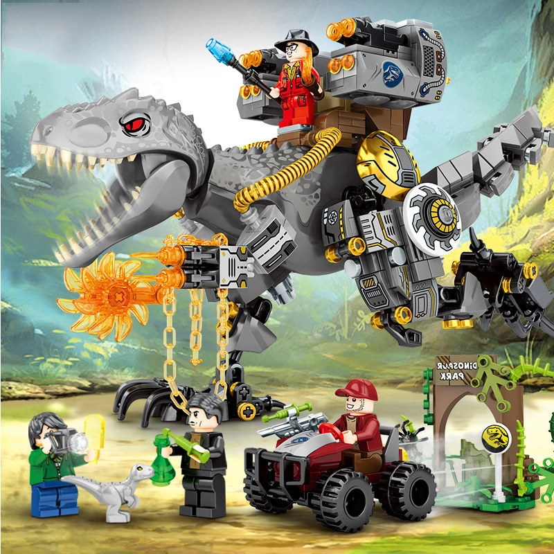

Animal World Dinosaur Park Heavy-Duty Mechanical Tyrannosaurus Mini Off-Road Vehicle Building Blocks Bricks Creative Toys Gifts