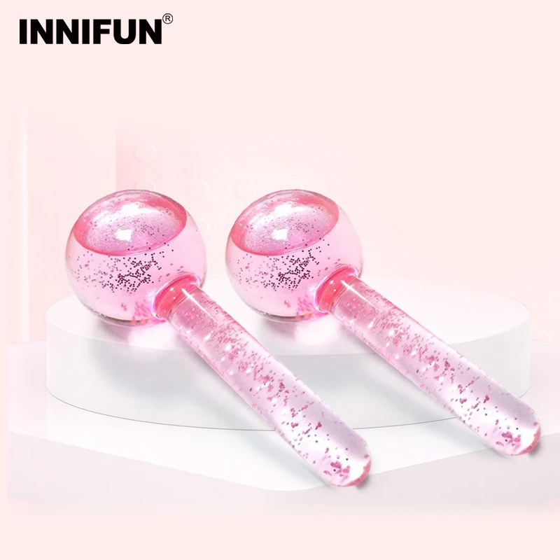 2pcs Facial Massage Globes Ice Ball Energy Crystal Glass Ball Health Care Cooling Beauty Ice Globes Face Wrinkle Remover Product 2