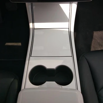 

Cup Holder Frame Stickers Cover Trims Car Inner Replacement For Tesla Model 3 2018-2019 White Interior Mouldings