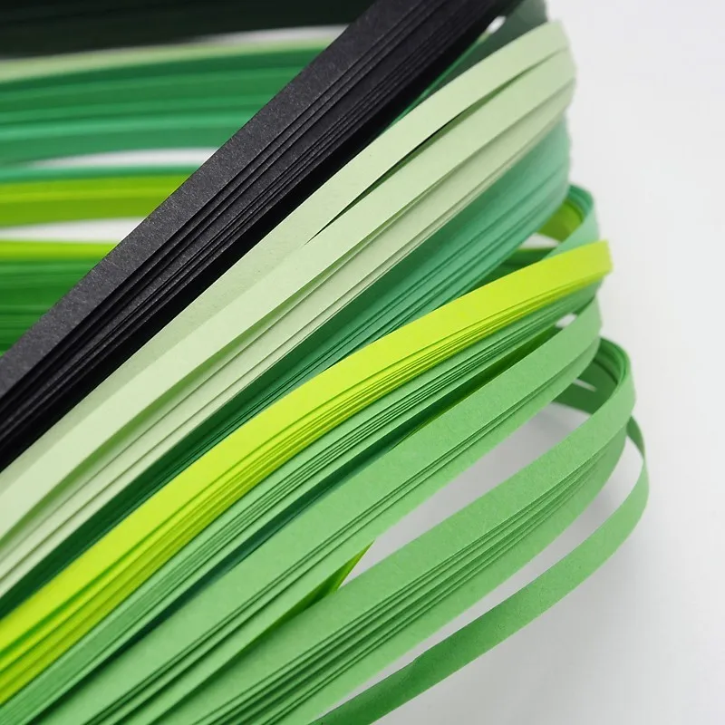 1 пакет бумажные ленты для украшения своими руками, 390x3 мм; 530x5 мм; около 120 полос/мешок - Цвет: Gradual Green