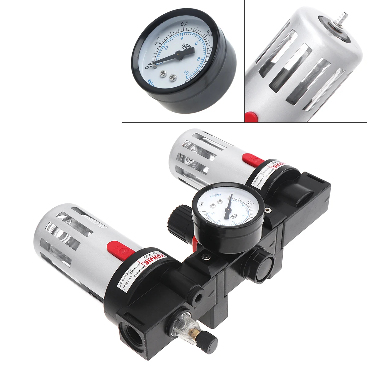 

Air Compressor 0-1.0mpa Adjustable Three Union Oil Water Separator Regulator PT3/8(mm) Caliber with Gauge Source Treatment