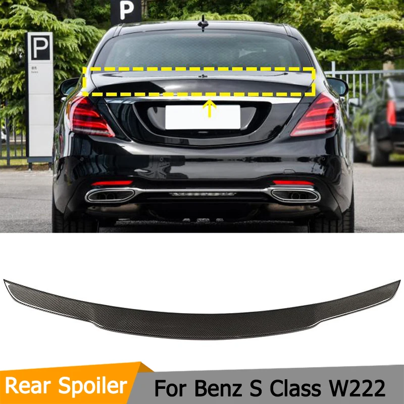 Задний спойлер из углеродного волокна для W222 крылья спойлера Mercedes-Benz S Class S400 S500 S600