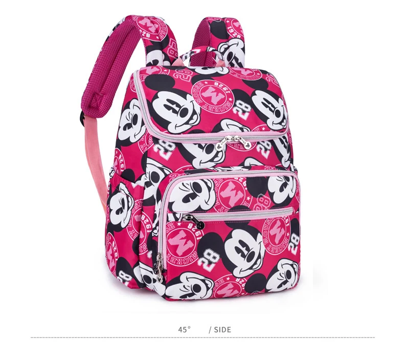 Дисней Минни розовый пеленки мешок большой емкости путешествия рюкзак Детская Мода Тренд Мама сумка для прогулок
