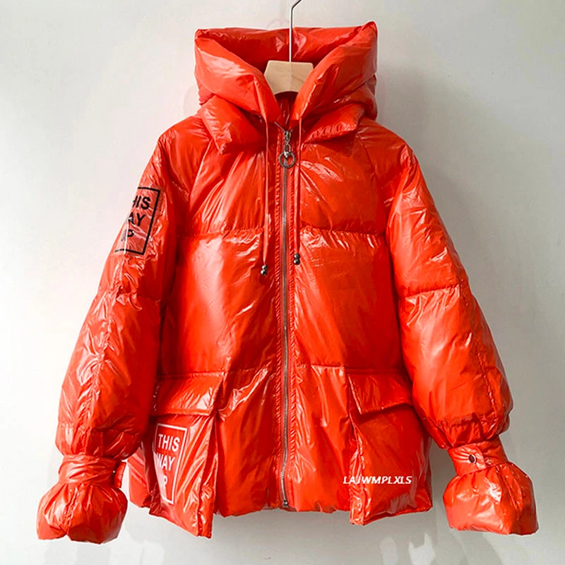 2020 New glossy hooded Winter coat Women coat