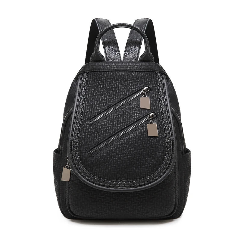 

Women Backpack Vintage Youth Leather Shoulder Bag Women Large Capacity Solid PU Backpack Female School Travel Bag back pack